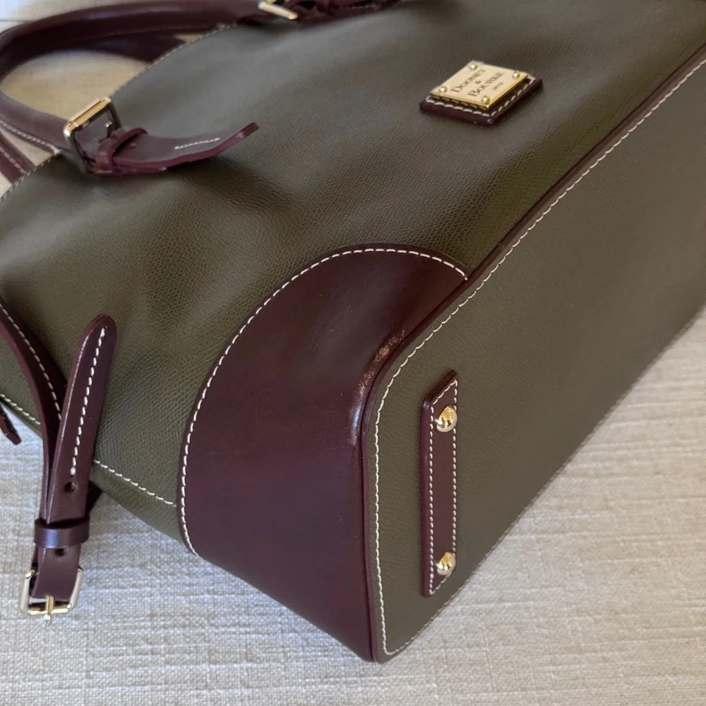 Dooney & Bourke  Olive and British Tan Large Satchel‎
